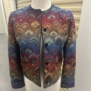 Evan Picone Multicolor Patterned Blazer